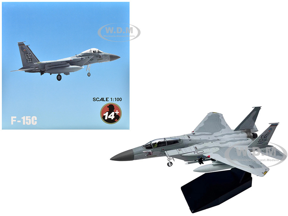 McDonnell Douglas F-15C Eagle Aircraft "MiG Killer, Gulf Spirit, 58th Tactical Fighter Squadron, 33rd Tactical Fighter Wing, Desert Storm" (1991) United States Air Force 1/100 Diecast Model Airplane diecast model