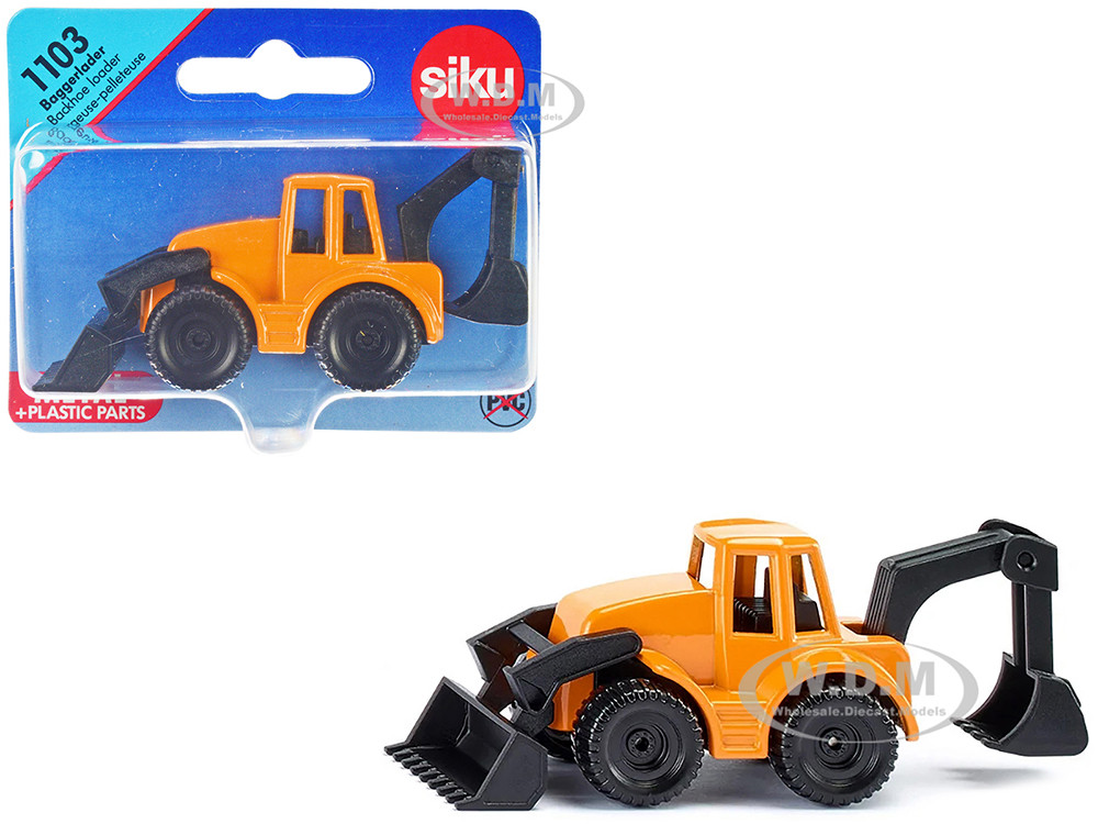 Backhoe Loader Yellow and Black Diecast Model by Siku diecast model