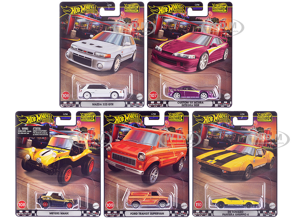 "Boulevard 106-110" 5 piece Set "Premium" 2024 Series Diecast Model Cars by Hot Wheels diecast model