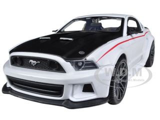 2014 Ford Mustang "Street Racer" White with Black Hood "Special Edition" Series 1/24 Diecast Model Car by Maisto diecast model