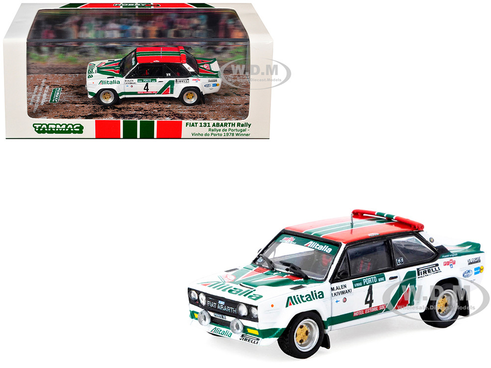 FIAT 131 ABARTH Rally #4 Markku Alen - Ilkka Kivimaki Winner "Rallye de Portugal - Vinho do Porto" (1978) "Hobby64" Series 1/64 Diecast Model Car by Tarmac Works diecast model