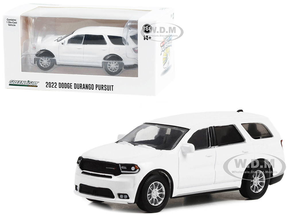 2022 Dodge Durango Pursuit Police Car White "Hot Pursuit" "Hobby Exclusive" Series 1/64 Diecast Model Car by Greenlight diecast model