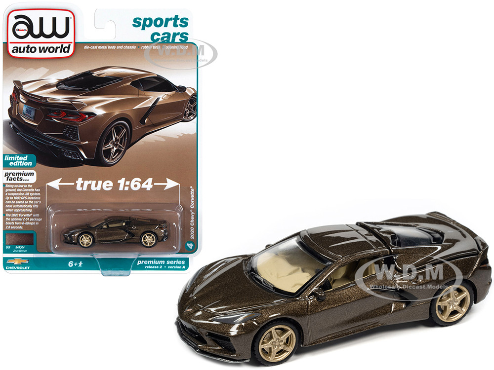 2020 Chevrolet Corvette Zeus Bronze Metallic "Sports Cars" Limited Edition 1/64 Diecast Model Car by Auto World diecast model