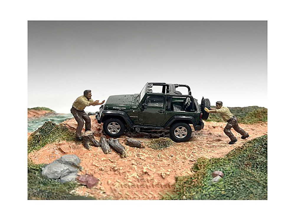 "4X4 Mechanics" 2 Piece Diecast Figure Set 3 for 1/43 Scale Models by American Diorama diecast model