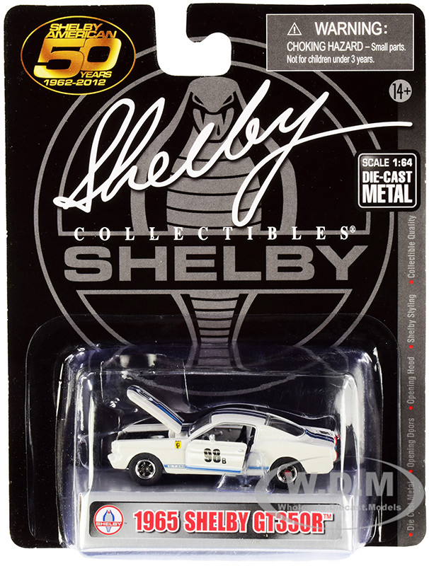1965 Ford Mustang Shelby GT350R #98B "Terlingua Racing Team" White with Blue Stripes "Shelby American 50 Years" (1962-2012) 1/64 Diecast Model Car by Shelby Collectibles diecast model