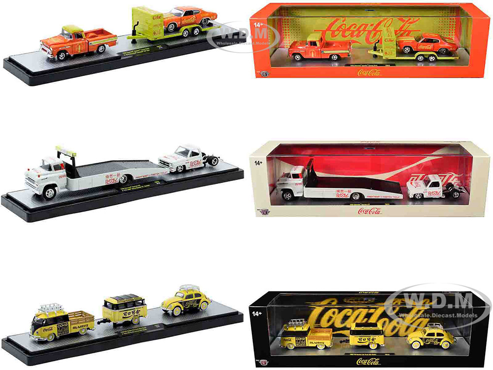 Auto Haulers "Coca-Cola" Set of 3 pieces Release 43 Limited Edition to 6200 pieces Worldwide 1/64 Diecast Models by M2 Machines diecast model