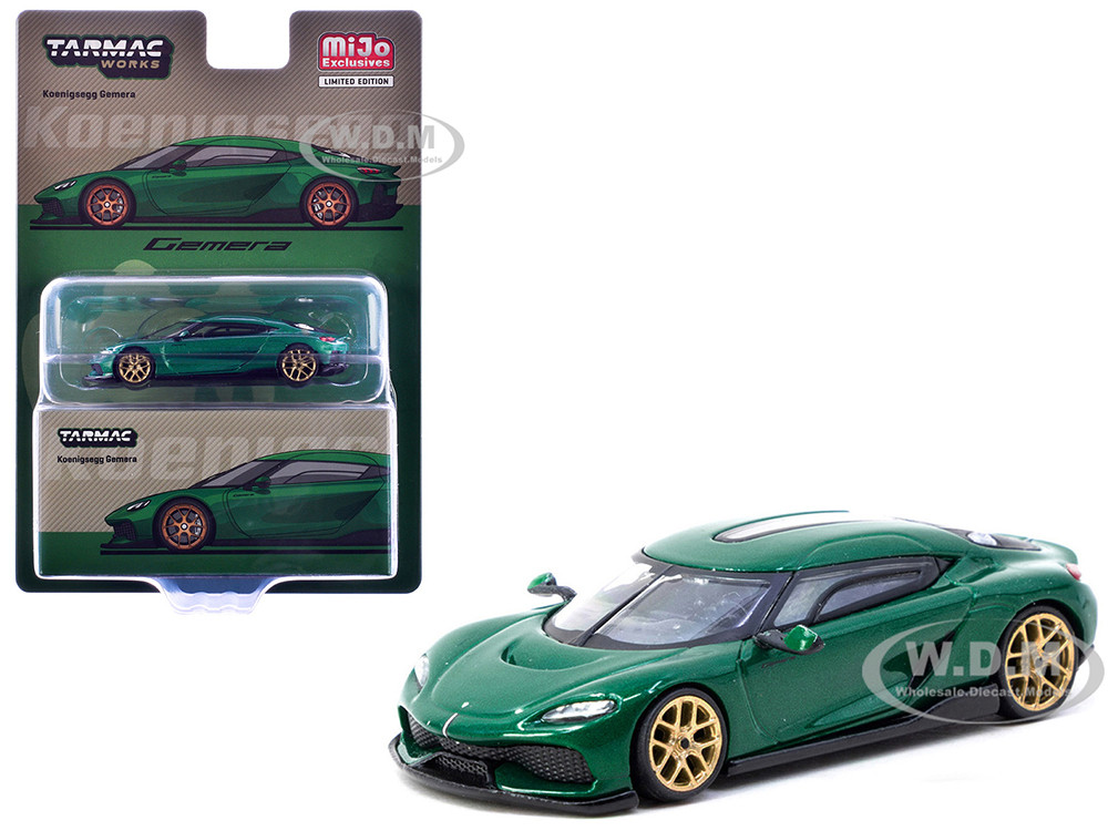 Koenigsegg Gemera Green Metallic "Global64" Series 1/64 Diecast Model by Tarmac Works diecast model