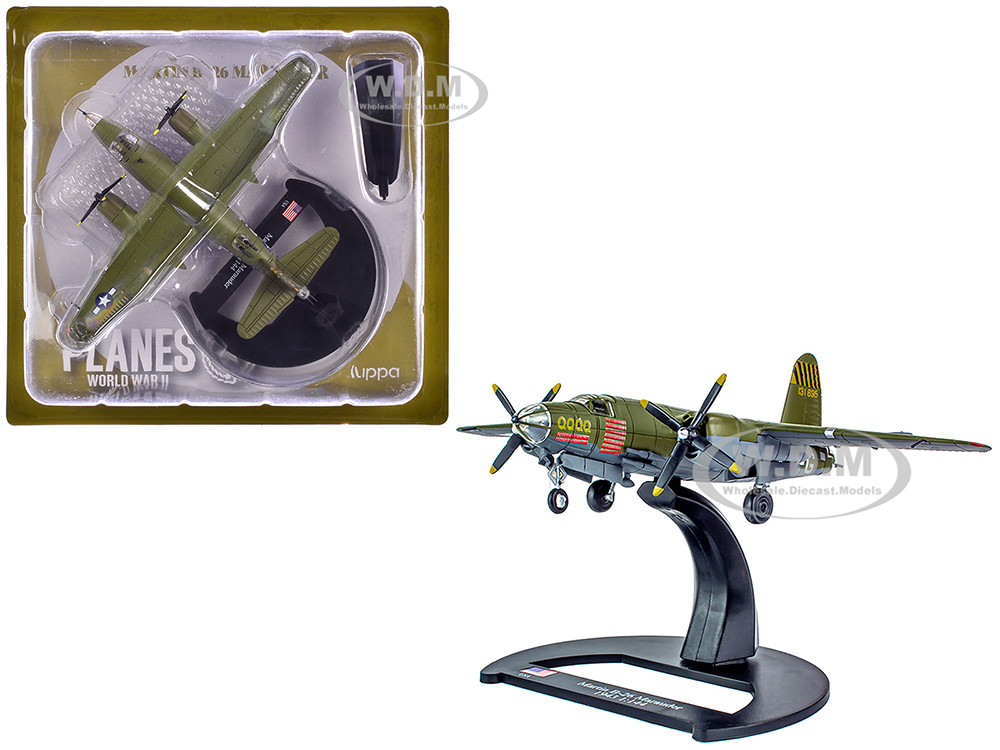 Martin B-26B Marauder Bomber Aircraft "QQQQ, 556th Bomb Squadron, 387th Bomb Group" United States Army Air Forces (1943) "Planes of World War II" Series 1/144 Diecast Model Airplane by Luppa diecast model