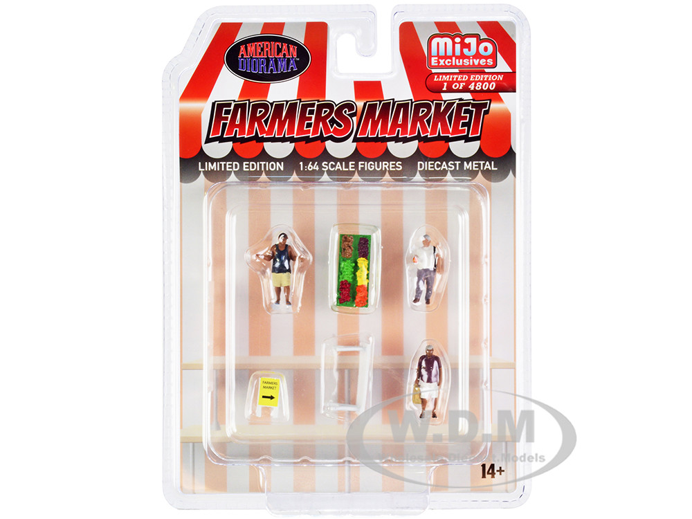 "Farmers Market" 6 piece Diecast Set (3 Figures and 3 Accessories) Limited Edition to 4800 pieces Worldwide for 1/64 Scale Models by American Diorama diecast model