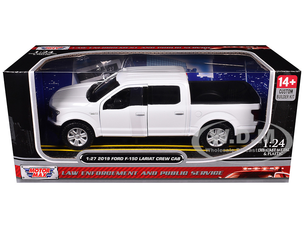 2019 Ford F-150 Lariat Crew Cab Pickup Truck Unmarked Plain White "Custom Builder's Kit - Law Enforcement and Public Service" Series 1/27 Diecast Model Car by Motormax diecast model