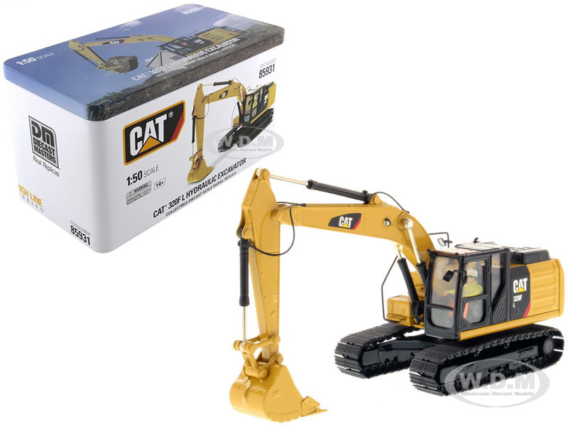 CAT Caterpillar 320F L Hydraulic Excavator with Operator "High Line Series" 1/50 Diecast Model by Diecast Masters diecast model