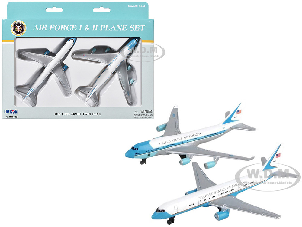 Air Force One and Air Force Two Set of 2 Planes Diecast Model Airplanes by Daron diecast model