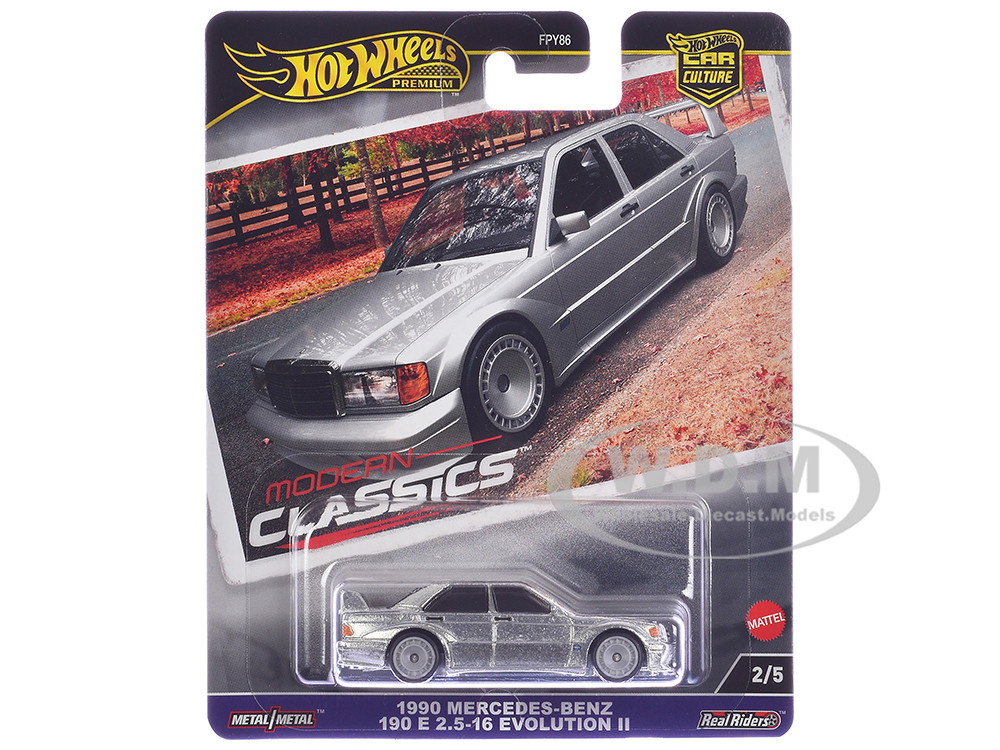 1990 Mercedes-Benz 190 E 2.5-16 Evolution II Silver Metallic "Modern Classics" Series Diecast Model Car by Hot Wheels diecast model