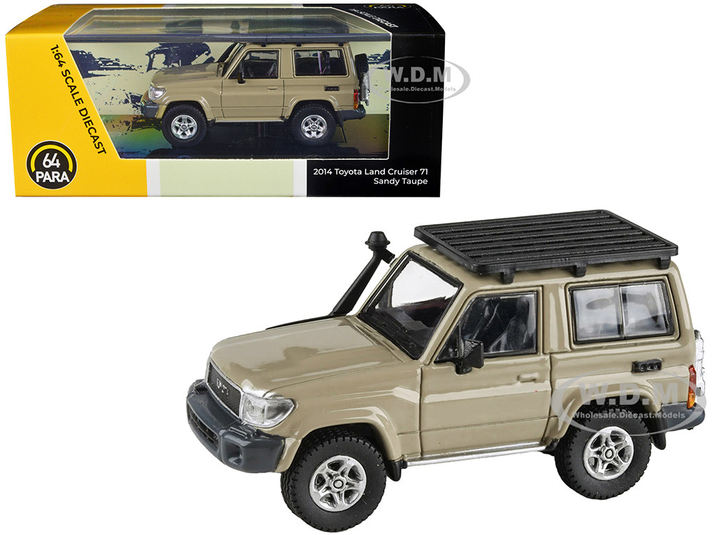 2014 Toyota Land Cruiser 71 SWB (Short Wheel Base) Sandy Taupe Brown 1/64 Diecast Model Car by Paragon Models diecast model