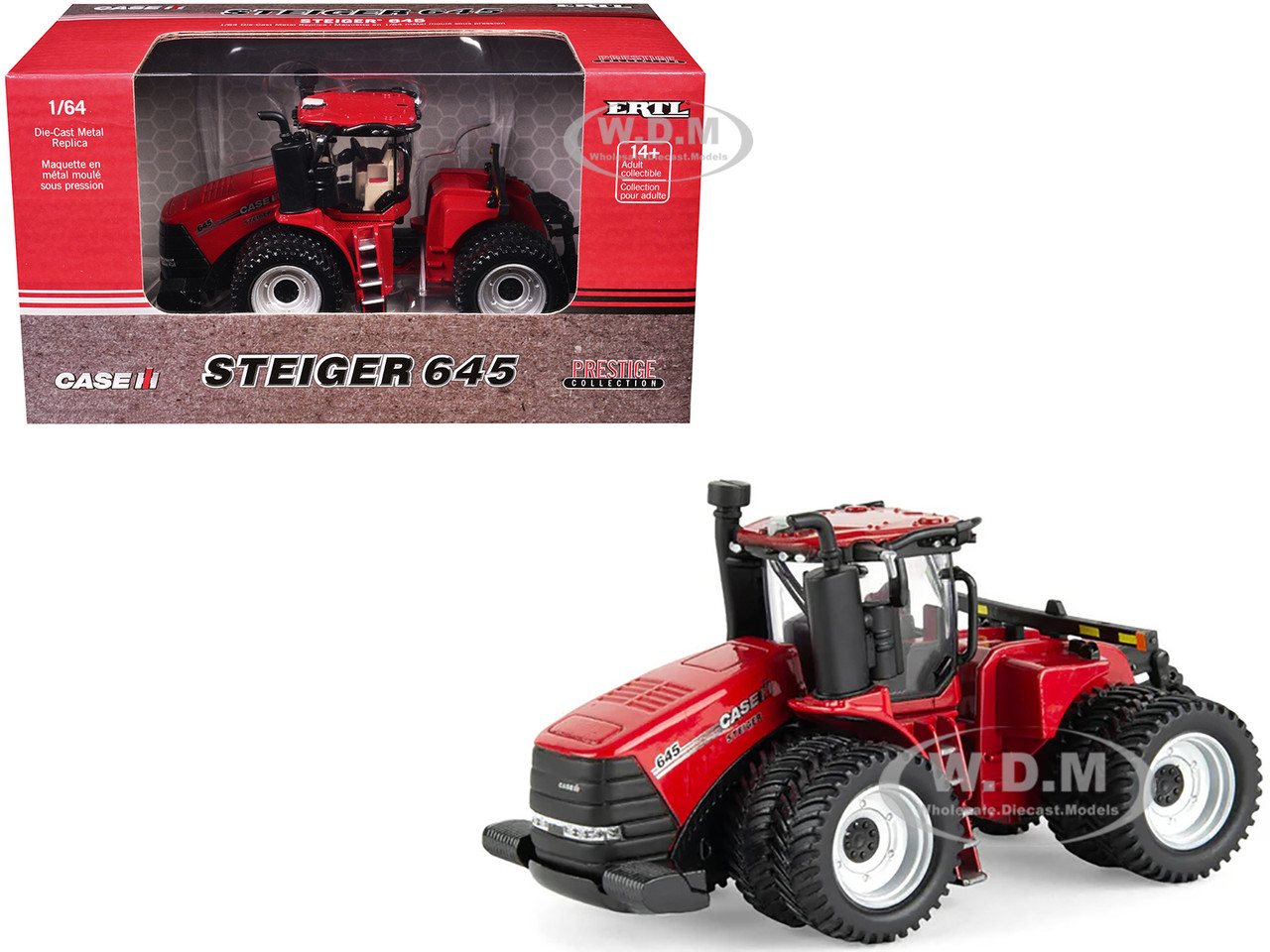 Case IH Steiger 645 Tractor with Dual Wheels Red "Prestige Collection" "Case Agriculture" Series 1/64 Diecast Model by ERTL TOMY diecast model