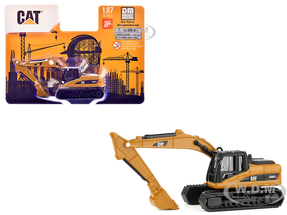 CAT Caterpillar 320D L Hydraulic Excavator Yellow 1/87 (HO) Diecast Model by Diecast Masters diecast model