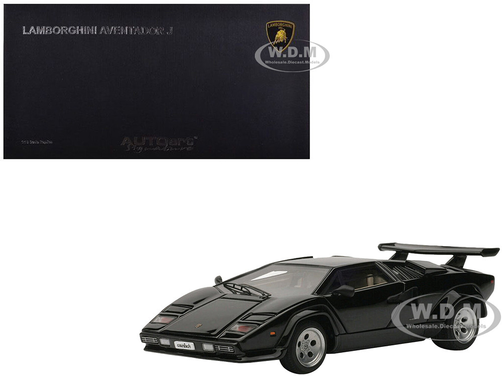 Lamborghini Countach 5000S Black 1/43 Diecast Model Car by Autoart diecast model