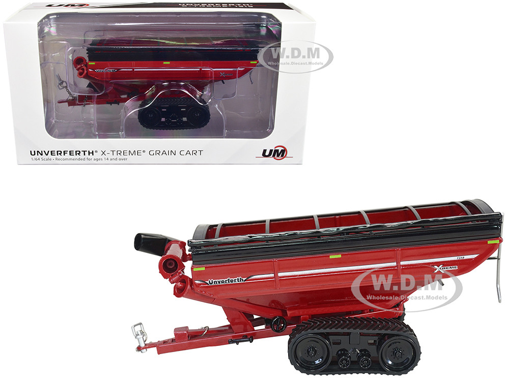 Unverferth X-Treme 1319 Grain Cart with Tracks Red 1/64 Diecast Model by SpecCast diecast model