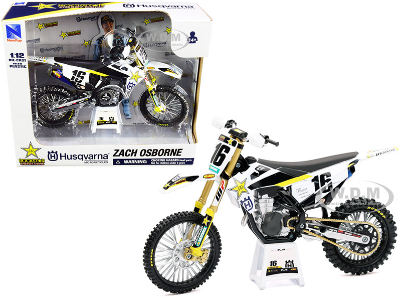 Husqvarna FC450 #16 Zach Osborne "Rockstar Energy Drink" 1/12 Diecast Motorcycle Model by New Ray diecast model