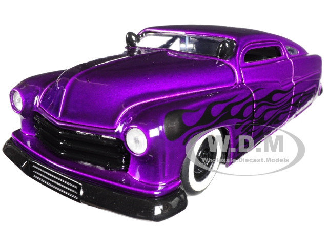 1951 Mercury Purple with Flames "Big Time Kustoms" Series 1/24 Diecast Model Car by Jada diecast model