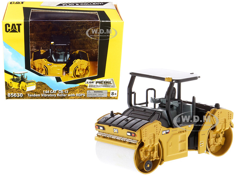 CAT Caterpillar CB-13 Tandem Vibratory Roller with ROPS "Play & Collect!" Series 1/64 Diecast Model by Diecast Masters diecast model