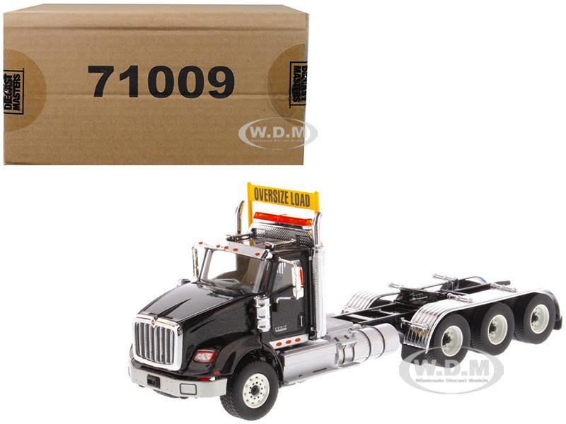 International HX620 Day Cab Tridem Tractor Black 1/50 Diecast Model by Diecast Masters diecast model