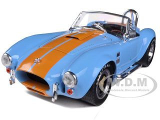 1965 Shelby Cobra 427 S/C Blue With Orange Stripes 1/18 Diecast Model Car by Shelby Collectibles diecast model