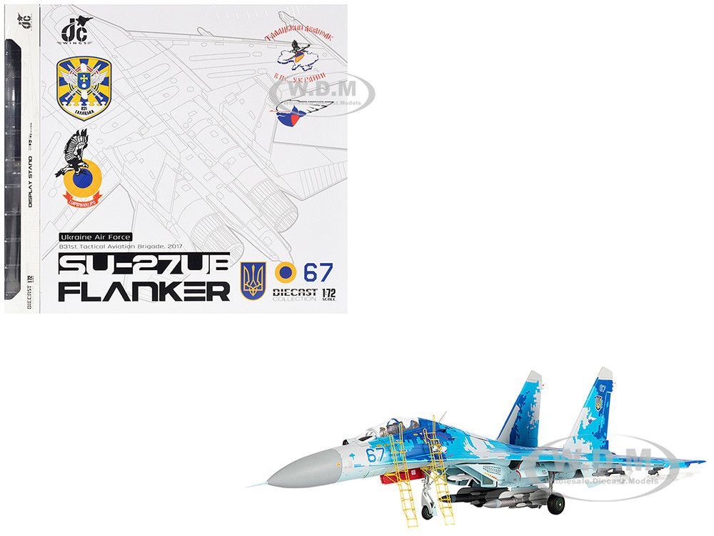 Sukhoi Su-27UB Flanker Aircraft "831st Tactical Aviation Brigade" (2017) Ukrainian Air Forces 1/72 Diecast Model by JC Wings diecast model