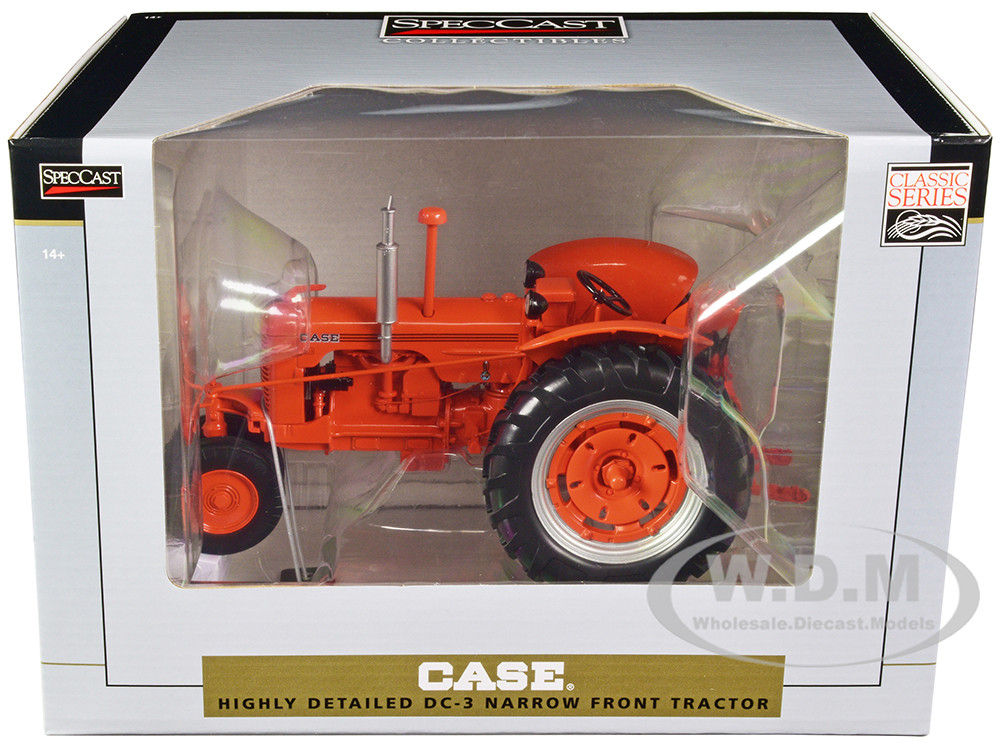 Case DC3 Narrow Front Tractor Orange "Classic Series" 1/16 Diecast Model by SpecCast diecast model