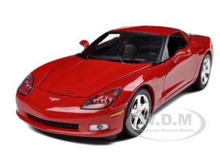 2005 Chevrolet Corvette C6 Coupe Red 1/24 Diecast Model Car by Motormax diecast model