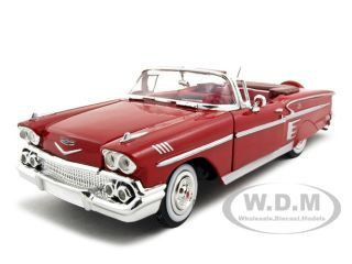 1958 Chevrolet Impala Convertible Red 1/24 Diecast Model Car by Motormax diecast model