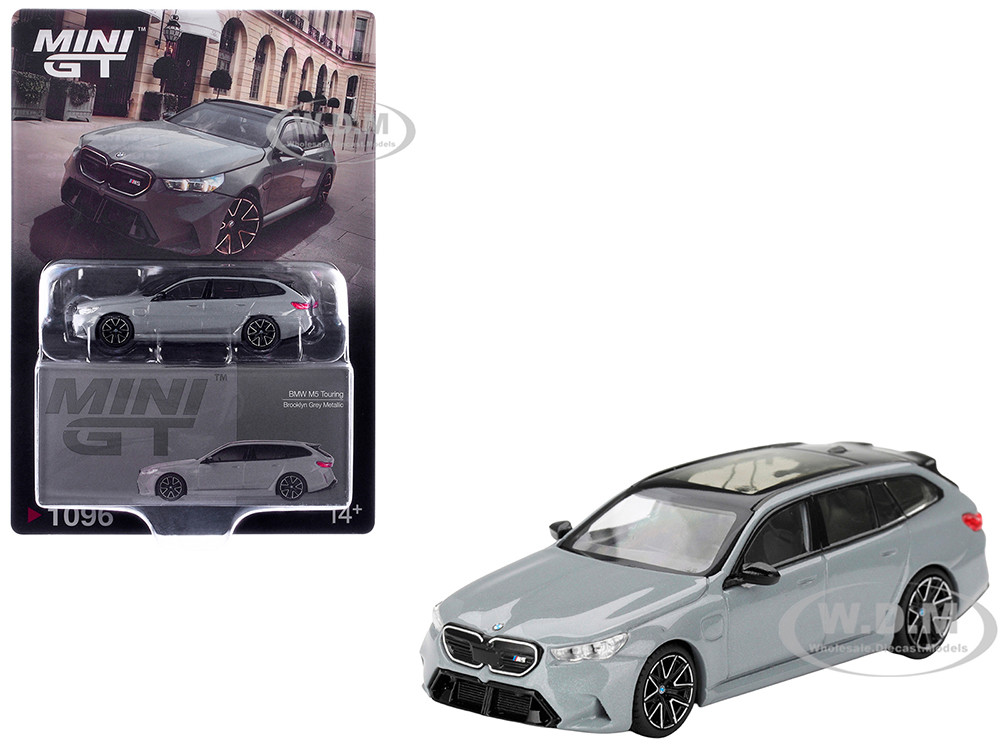 BMW M5 Touring Brooklyn Gray Metallic with Sunroof 1/64 Diecast Model Car by Mini GT diecast model