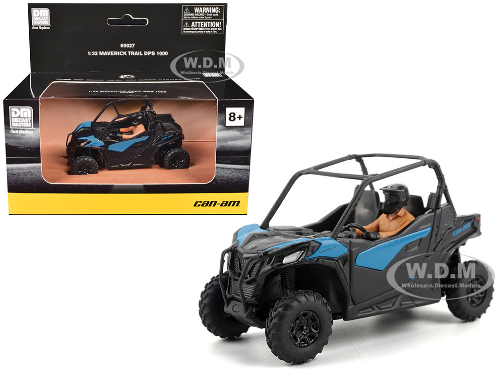 Can-Am Maverick Trail DPS 1000 Blue and Black with Driver Figure 1/32 Diecast Model by BRP Models diecast model