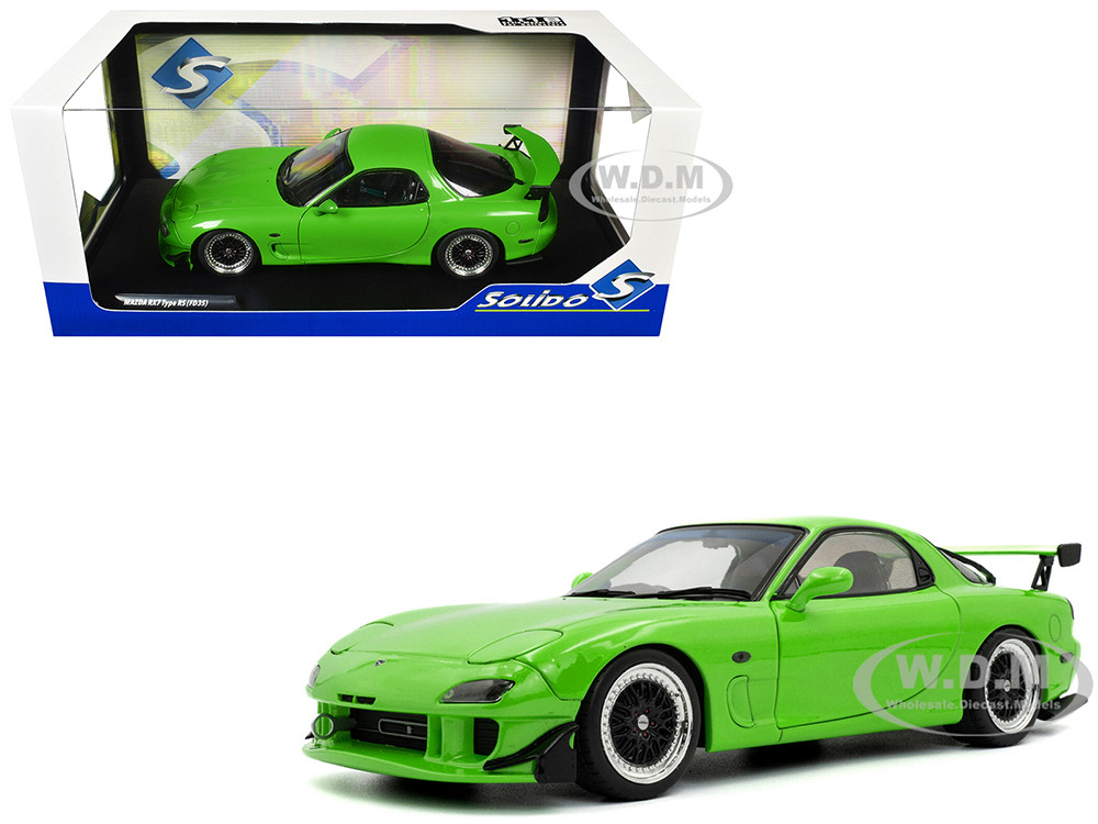 1999 Mazda RX7 Type RS (FD3RS) RHD (Right Hand Drive) Neon Green 1/18 Diecast Model Car by Solido diecast model