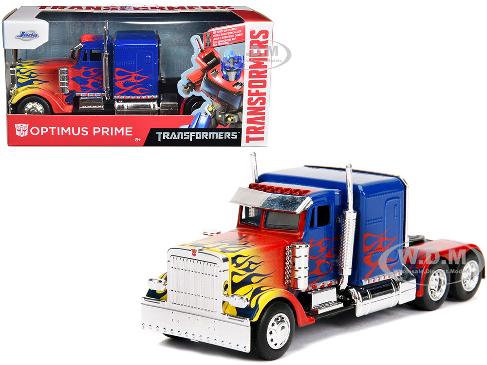 Optimus Prime Truck with Robot on Chassis from "Transformers" Movie "Hollywood Rides" Series 1/32 Diecast Model by Jada diecast model