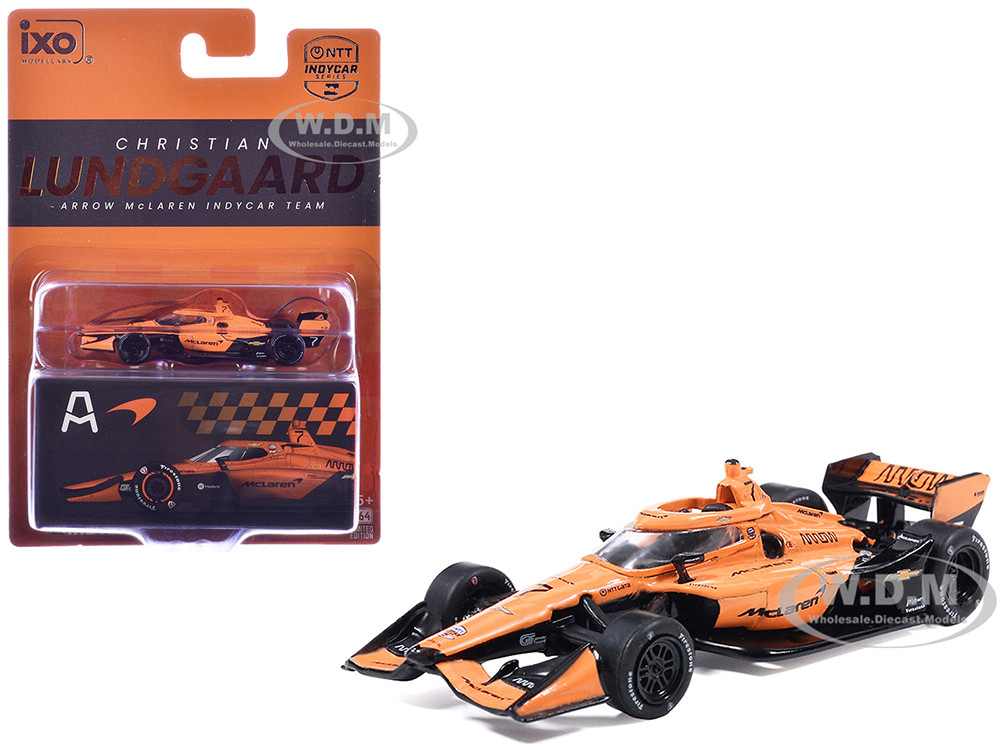 Dallara IndyCar #7 Christian Lundgaard "McLaren" Arrow McLaren IndyCar Team (Road Course Configuration) "NTT IndyCar Series" (2026) 1/64 Diecast Model Car by IXO Models diecast model