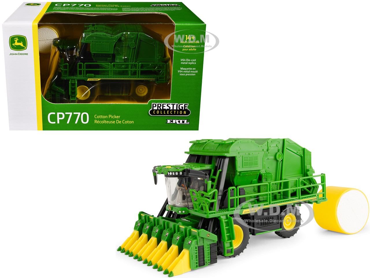John Deere CP770 Cotton Picker Green with Cotton Bale "Prestige Collection" Series 1/64 Diecast Model by ERTL TOMY diecast model