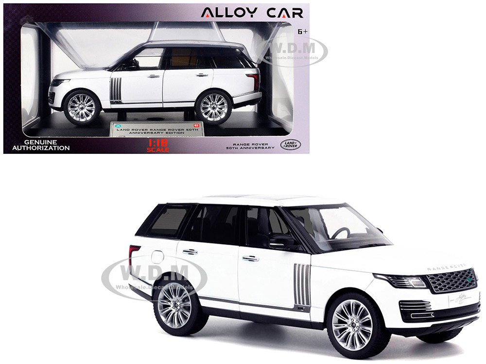 Land Rover Range Rover 50th Anniversary White Metallic with Sunroof 1/18 Diecast Model Car by Heimanba diecast model