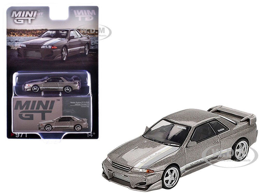 Nissan Skyline GT-R (R32) RHD (Right Hand Drive) "Veilside Combat C-I" Gray Metallic Limited Edition 1/64 Diecast Model Car by Mini GT diecast model