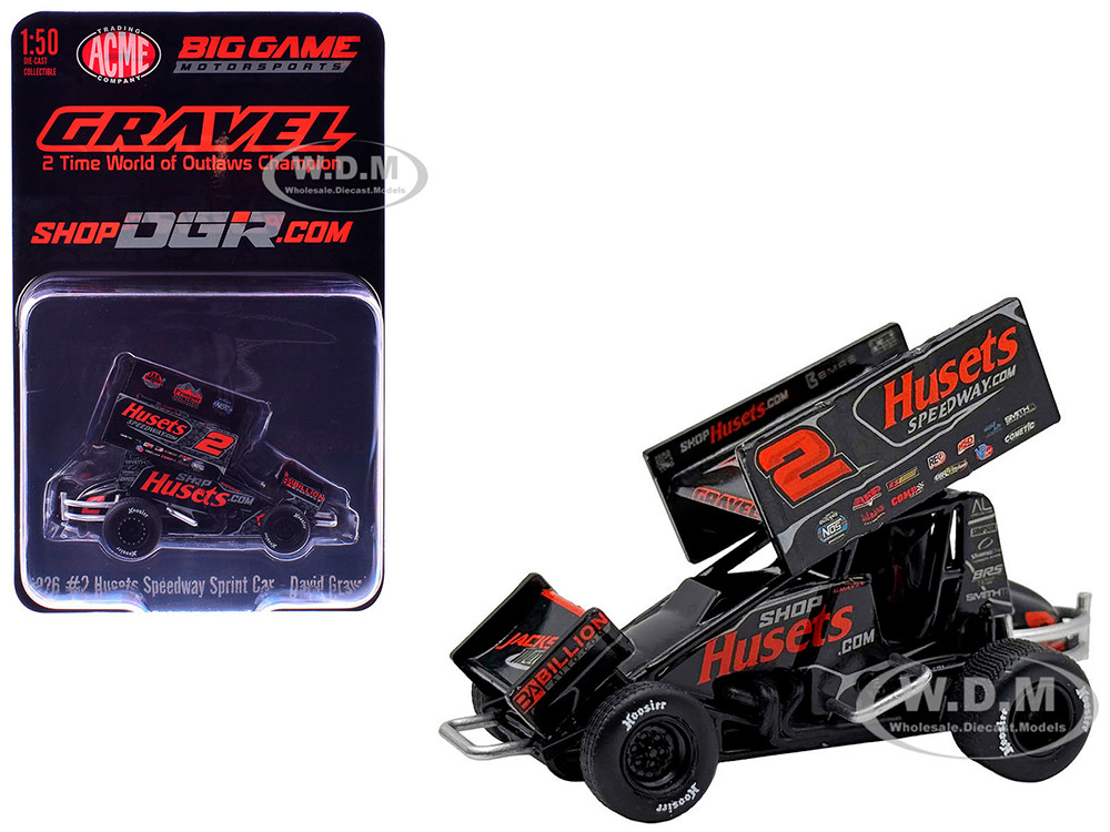 Winged Sprint Car #2 David Gravel "Husets Speedway - Big Game Motorsports" (2026) 1/50 Diecast Model Car by ACME diecast model