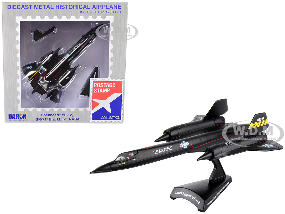 Lockheed YF-12 SR-71 Blackbird Aircraft "NASA" United States Air Force 1/200 Diecast Model Airplane by Postage Stamp diecast model