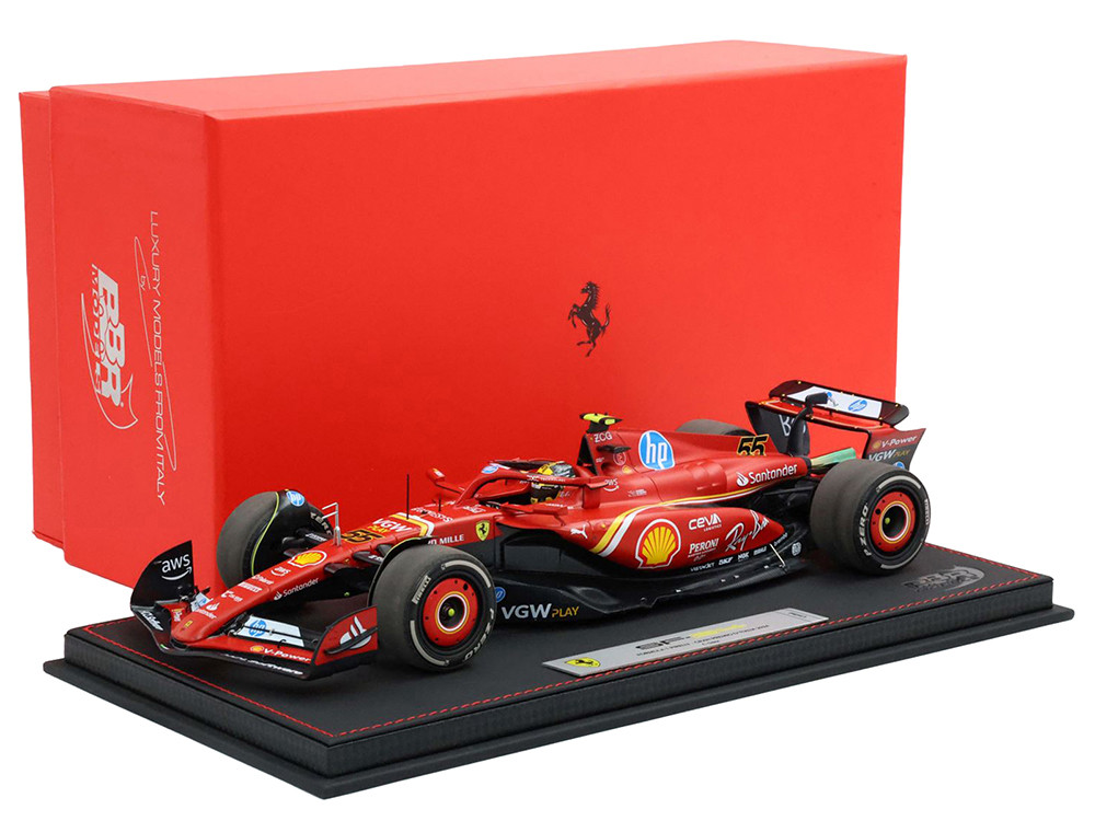 Ferrari SF-24 #55 Carlos Sainz Jr. Formula One F1 "Italian GP" (2024) Limited Edition to 34 pieces Worldwide 1/18 Diecast Model Car by BBR diecast model