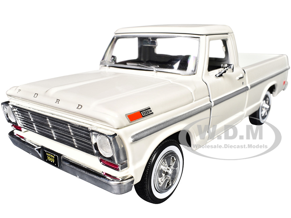 1969 Ford F-100 Pickup Truck Cream "Timeless Legends" Series 1/24 Diecast Model Car by Motormax diecast model