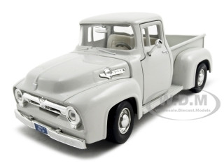 1956 Ford F-100 Pickup Truck White 1/24 Diecast Model Car by Motormax diecast model