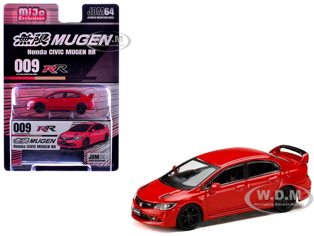 Honda Civic Mugen RR (FD2) RHD (Right Hand Drive) Milano Red "JDM64" Series 1/64 Diecast Model Car by Hobby Japan diecast model