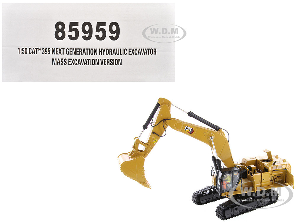 CAT Caterpillar 395 Next Generation Hydraulic Excavator "Mass Excavation Version" Yellow "High Line Series" 1/50 Diecast Model by Diecast Masters diecast model