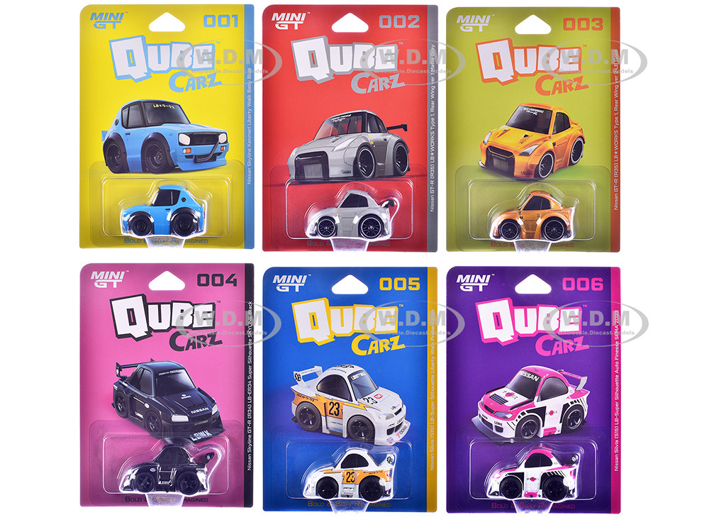 "QubeCarz" Series #1 Set of 6 pieces 1/64 Diecast Model Cars by Mini GT diecast model