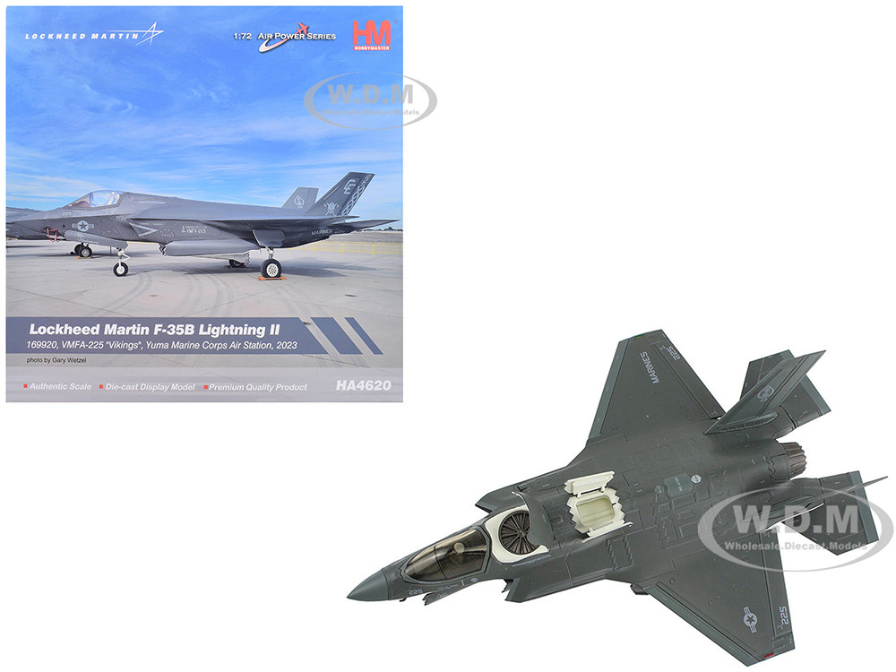 Lockheed Martin F-35B Lightning II Aircraft "VMFA-225 Vikings, Yuma Marine Corps Air Station" (2023) United States Marine Corps "Air Power Series" 1/72 Diecast Model by Hobby Master diecast model
