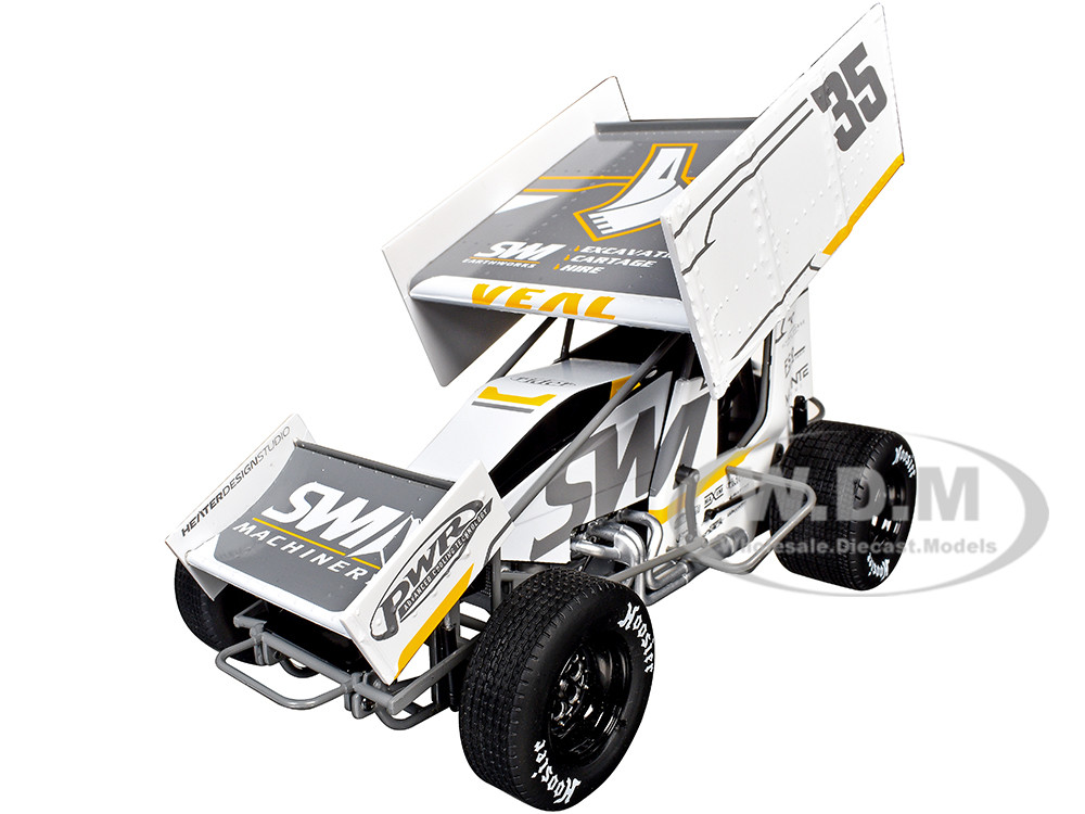 Winged Sprint Car #35 Jamie Veal "SWI Earthworks" White (2025) 1/18 Diecast Model Car by ACME diecast model