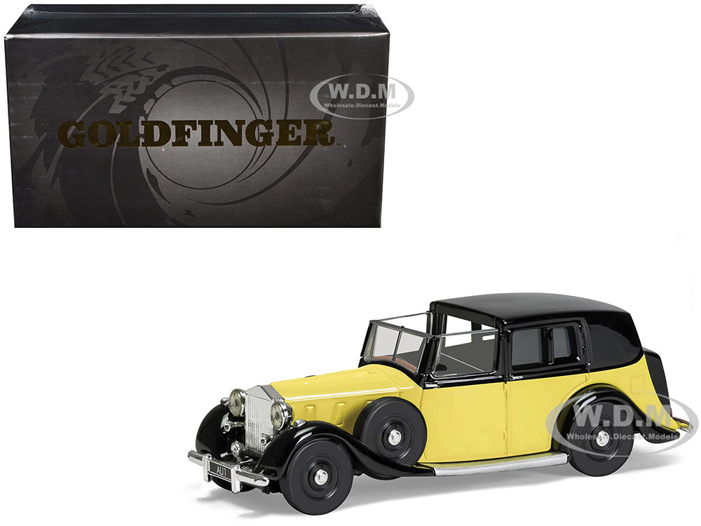 Rolls Royce Phantom III Sedanca de Ville Yellow with Black Top James Bond 007 "Goldfinger" (1964) Movie Diecast Model Car by Corgi diecast model